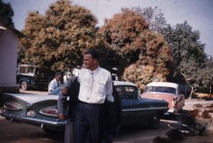 Billy Graham arriving at Sim